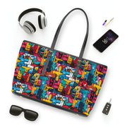 Colorful PU Leather Shoulder Bag – Stylish Tote with Bold Design for Everyday Use