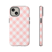 Pink Gingham Tough iPhone Case - Stylish & Durable Protection