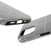 Chic Houndstooth Tough Phone Case - Stylish and Durable Protection