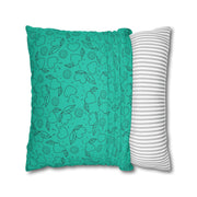Turquoise Heart Pattern Faux Suede Pillowcase – Cozy Home Decor for Love & Comfort