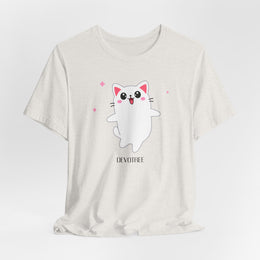 Cute Cat Devotion Unisex Short Sleeve Tee - Fun & Playful T-Shirt for Cat Lovers
