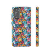 Colorful Cat Pattern Samsung Phone Case - Tough Cases for Cat Lovers