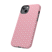 Pink Heart Pattern Tough iPhone Case - Durable Protection for Sweethearts