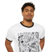 Music Vibes Unisex Cotton Ringer T-Shirt - Retro Graphic Tee for Music Lovers