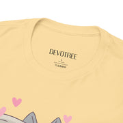 Cute Cat with Newspaper Unisex Heavy Cotton Tee - Fun and Cozy for Cat Lovers