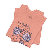 Serpent and Flower Graphic Unisex Tee - Nature-Inspired Design