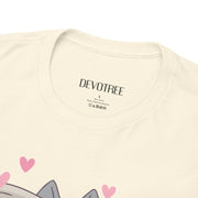 Cute Cat with Newspaper Unisex Heavy Cotton Tee - Fun and Cozy for Cat Lovers