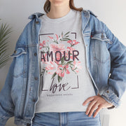 Floral Amour Tee, Romantic T-Shirt, Gift for Her, Cute Casual Wear, Love Shirt, Valentine's Day Gift, Everyday Comfort