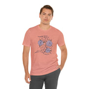 Serpent and Flower Graphic Unisex Tee - Nature-Inspired Design
