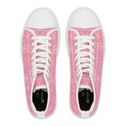 Trendy Pink Floral High Top Sneakers for Women