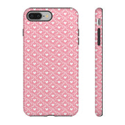 Pink Heart Pattern Tough iPhone Case - Durable Protection for Sweethearts