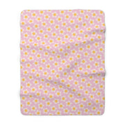 Cozy Sherpa Fleece Blanket with Floral Design - Perfect for Home Decor and Gifting