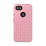 Pink Heart Pattern Tough Google Pixel Phone Case - Cute and Durable Protection