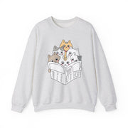 Cute Cat Reading Crewneck Sweatshirt for Cat Lovers