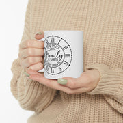 Elegant Clock Design Ceramic Mug - 11oz & 15oz