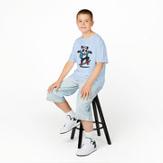 Skateboarding Panda Kids Tee - Fun Cotton T-Shirt for Active Kids