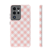 Stylish Pink Plaid Samsung Galaxy Tough Case for Smartphones