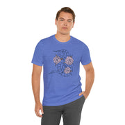 Unisex Short Sleeve Tee with Snake and Floral Design - Trendy Casual Wear