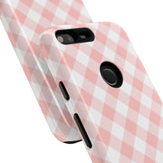 Chic Pink Gingham Google Pixel Phone Case for Tough Protection