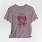 Snake and Roses Unisex Jersey Tee - Stylish Graphic Tee for Nature Lovers