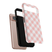 Chic Pink Gingham Google Pixel Phone Case for Tough Protection