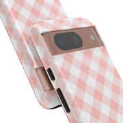 Chic Pink Gingham Google Pixel Phone Case for Tough Protection