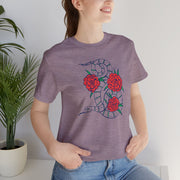 Snake and Roses Unisex Jersey Tee - Stylish Graphic Tee for Nature Lovers