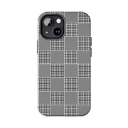 Chic Houndstooth Tough Phone Case - Stylish and Durable Protection