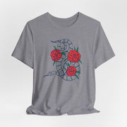 Snake and Roses Unisex Jersey Tee - Stylish Graphic Tee for Nature Lovers