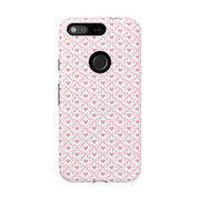 Pink Heart Pattern Google Pixel Tough Case - Stylish and Durable Phone Cover