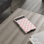 Chic Pink Gingham Google Pixel Phone Case for Tough Protection