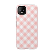 Chic Pink Gingham Google Pixel Phone Case for Tough Protection