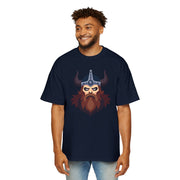 Men's Viking Warrior Heavy Oversized Tee - Bold Graphic Shirt for Casual Wear