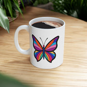 Colorful Butterfly Ceramic Mug - 11oz/15oz - Perfect Gift for Nature Lovers