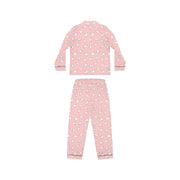 Women's Cozy Pink Bear Satin Pajamas Set - Perfect for Relaxation and Sleep!