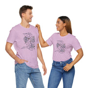 Unisex Short Sleeve Tee with Snake and Floral Design - Trendy Casual Wear