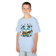 Kids Panda Guitar Tee - Cute Heavy Cotton T-Shirt for Music Lovers