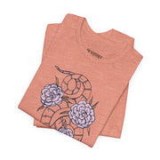 Serpent and Flower Graphic Unisex Tee - Nature-Inspired Design