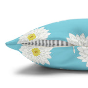 Daisy Print Square Pillowcase - Bright Floral Home Decor