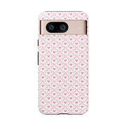 Pink Heart Pattern Google Pixel Tough Case - Stylish and Durable Phone Cover