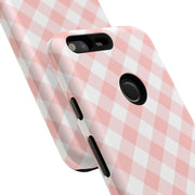 Chic Pink Gingham Google Pixel Phone Case for Tough Protection
