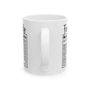 Whimsical Nutrition Facts Ceramic Mug - Fun Coffee Cup for Foodies and Diet Enthusiasts