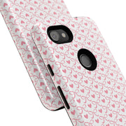 Pink Heart Pattern Google Pixel Tough Case - Stylish and Durable Phone Cover
