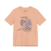 Serpent and Flower Graphic Unisex Tee - Nature-Inspired Design