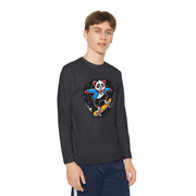 Youth Skateboarding Panda Long Sleeve Tee - Fun and Sporty Design for Active Kids