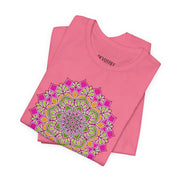 Luxe Mandala Unisex Jersey Tee - Vibrant Botanical Design