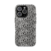 Zebra Print Tough Phone Case - Durable Protection for Style and Function