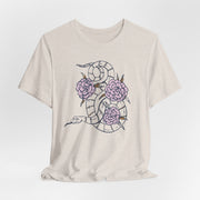 Botanical Snake Unisex Jersey Tee - Stylish Floral Design for Nature Lovers