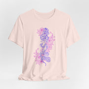 Bohemian Floral Snake Unisex Tee - Soft Pastel Color Shirt for Nature Lovers
