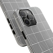 Chic Houndstooth Tough Phone Case - Stylish and Durable Protection